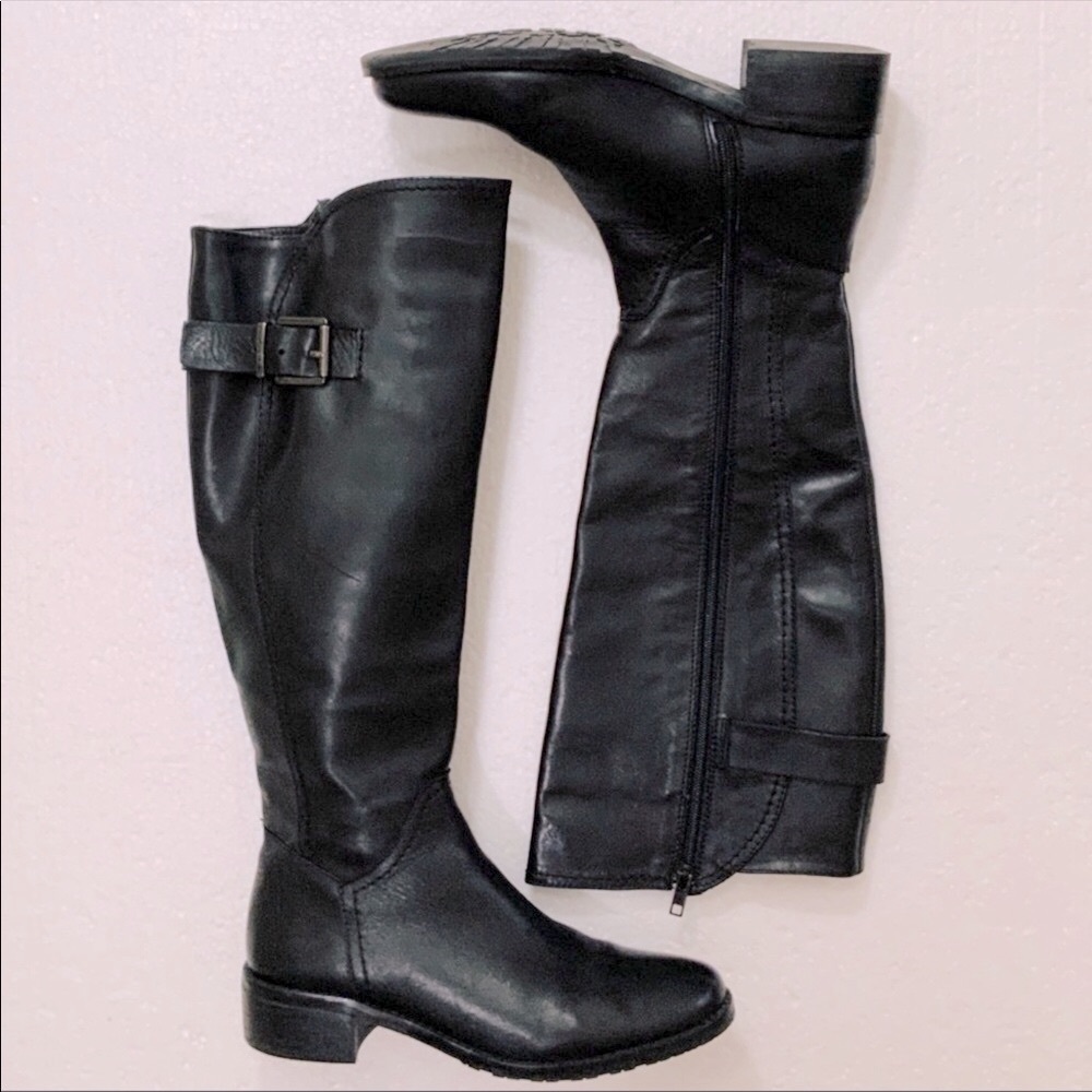 Arturo Chiang Tall Black Leather Riding Boot